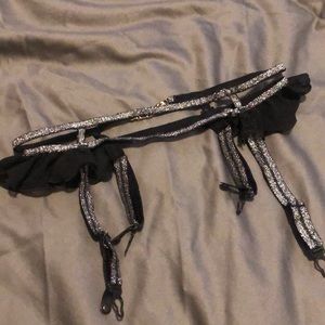 Black and silver garter belt